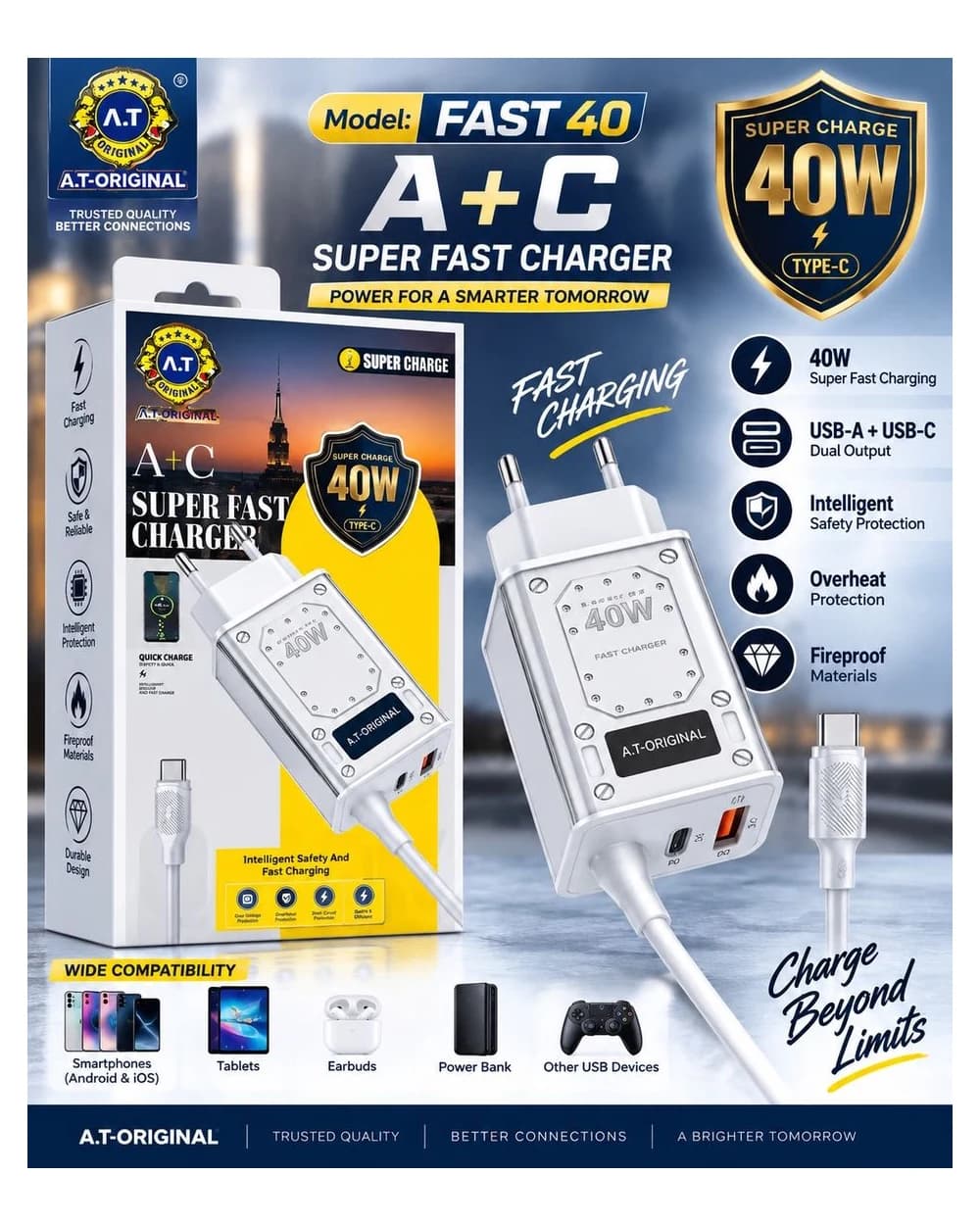 40W Fast — A+C SUPER FAST CHARGER