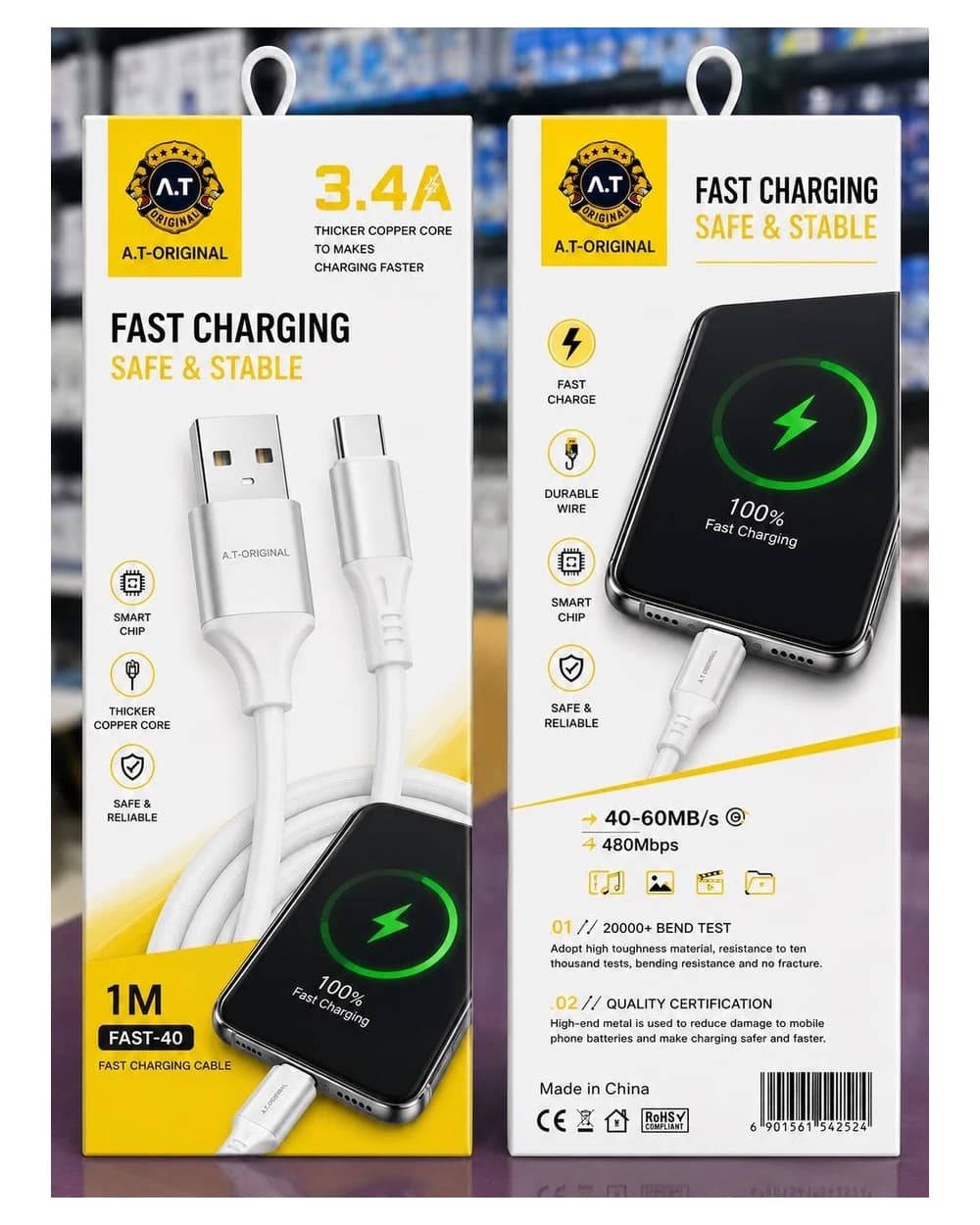FAST 40 Type-C — 3.4A FAST CHARGING CABLE