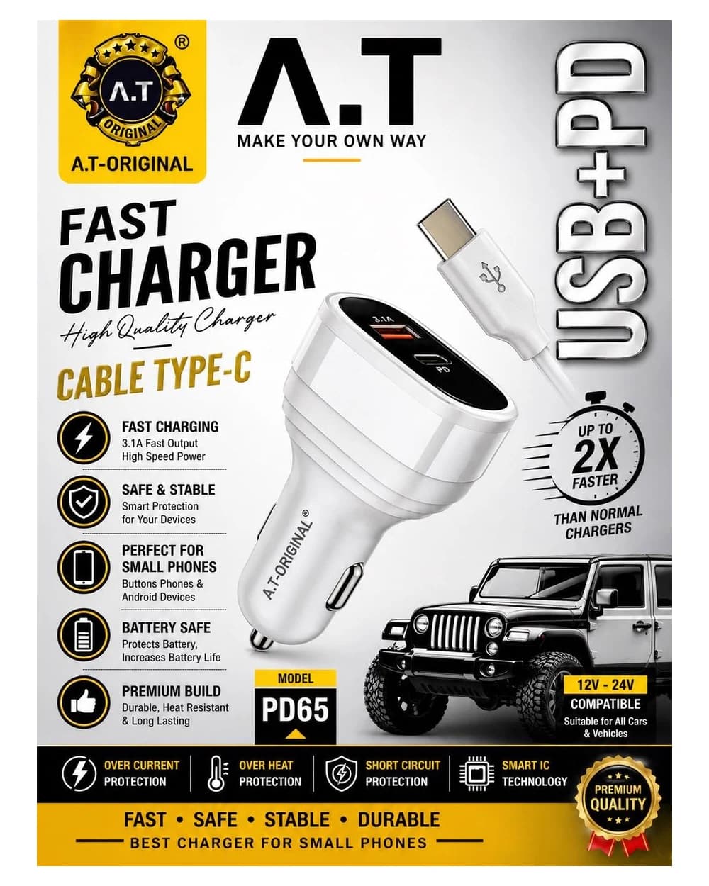 PD 65W Car Charger — CAR FAST CHARGER