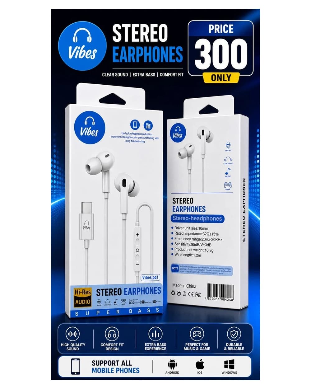 Vibes PD1 — STEREO EARPHONES