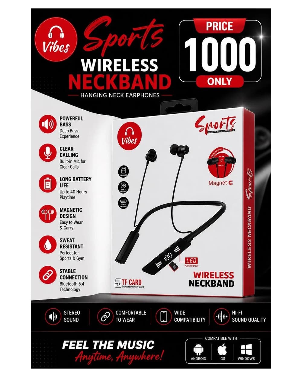 Vibes Sports Neckband — SPORTS WIRELESS NECKBAND